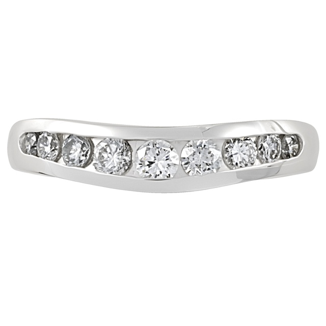 Channel Sed Curved Wedding Ring