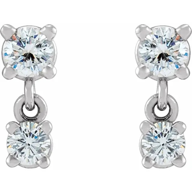 Diamond Stud Dangle Earrings