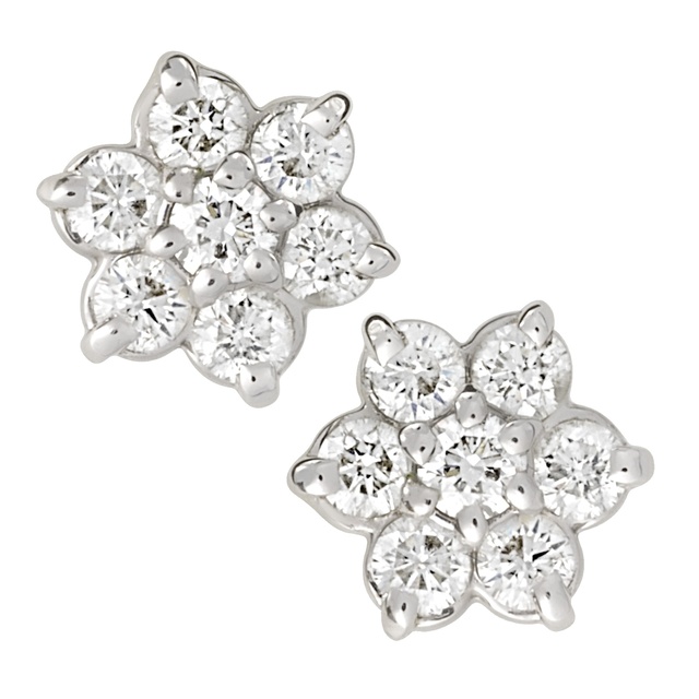 14 Diamond Flower Cluster Earrings