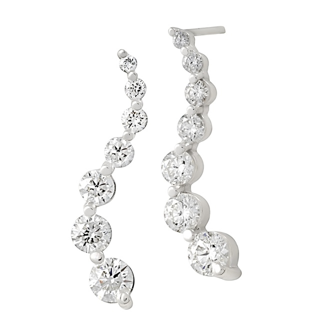 14 Diamond Curved Journey Diamond Earrings