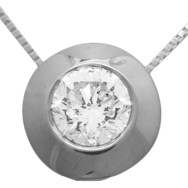 Bezel Set Round Diamond Stud Pendant