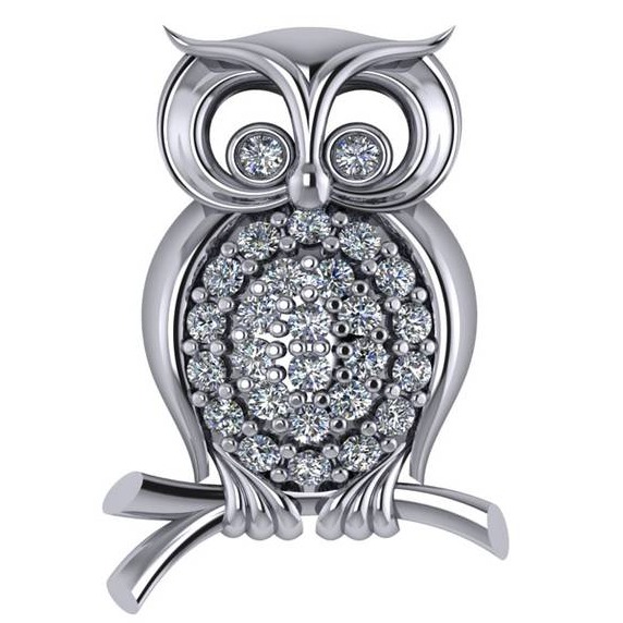 Owl Diamond Pendant