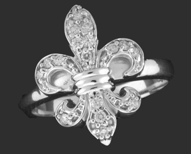 Diamond Fleur De Lis Ring