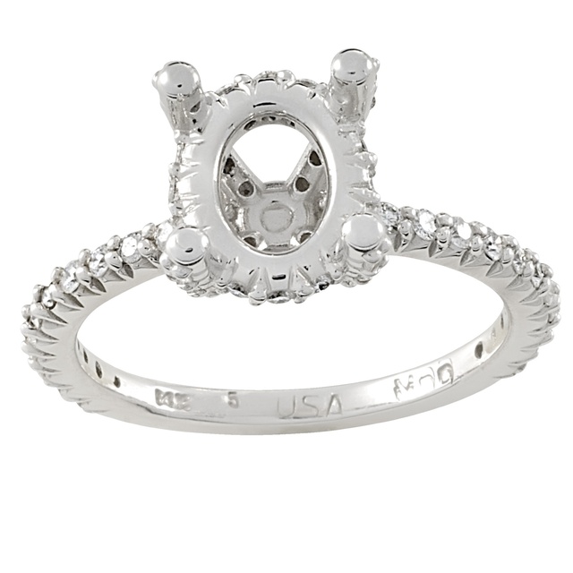 Lady's Oval Diamond Semi Mount Ring