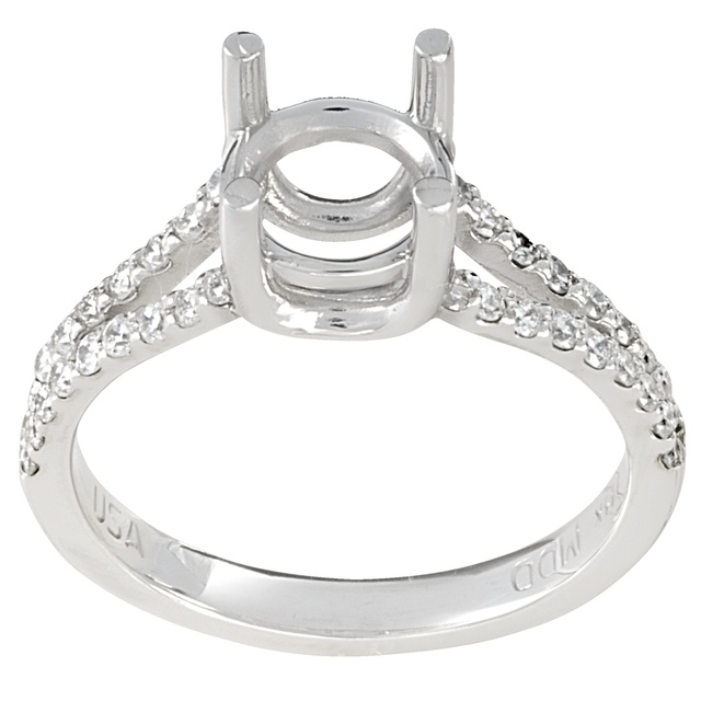 Lady's Round Split Shank Semi Mount Ring