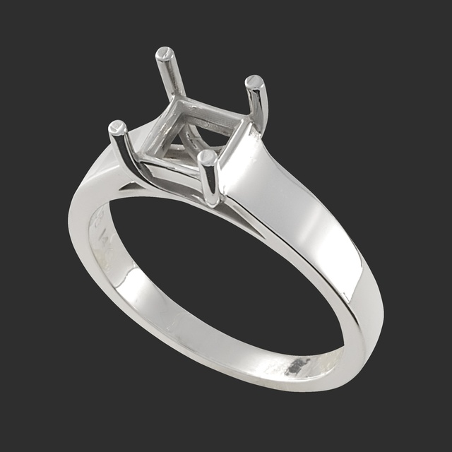 Lady's Cathedral Princess Cut Solitaire Mounting