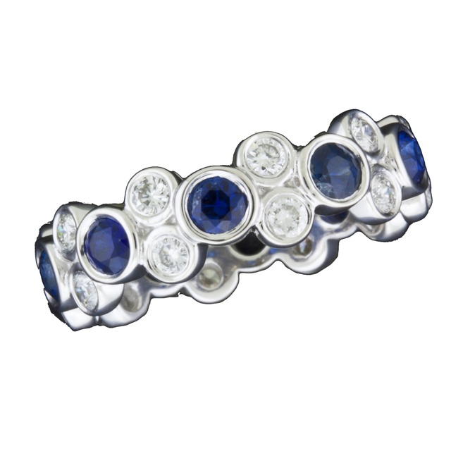 Diamond and Sapphire Stackable Eternity Ring