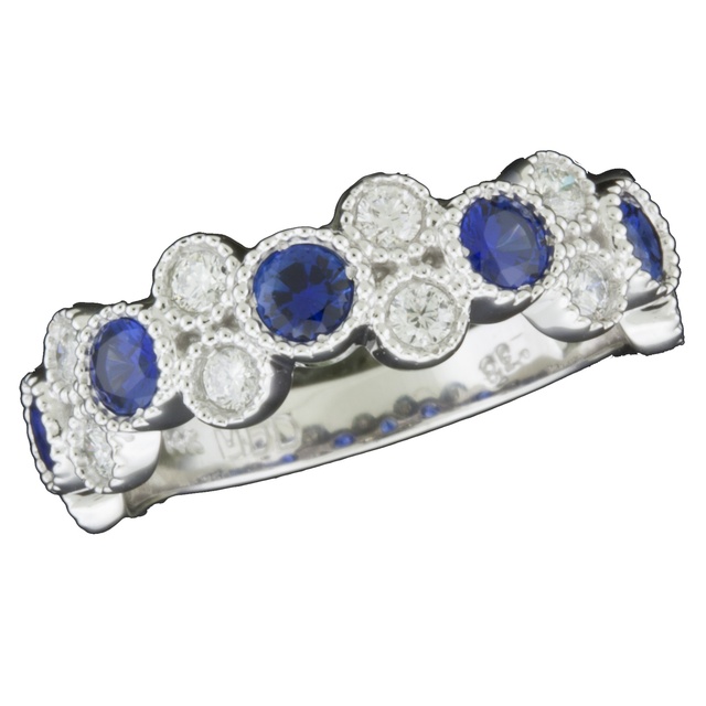 Diamond and Sapphire Stackable Band
